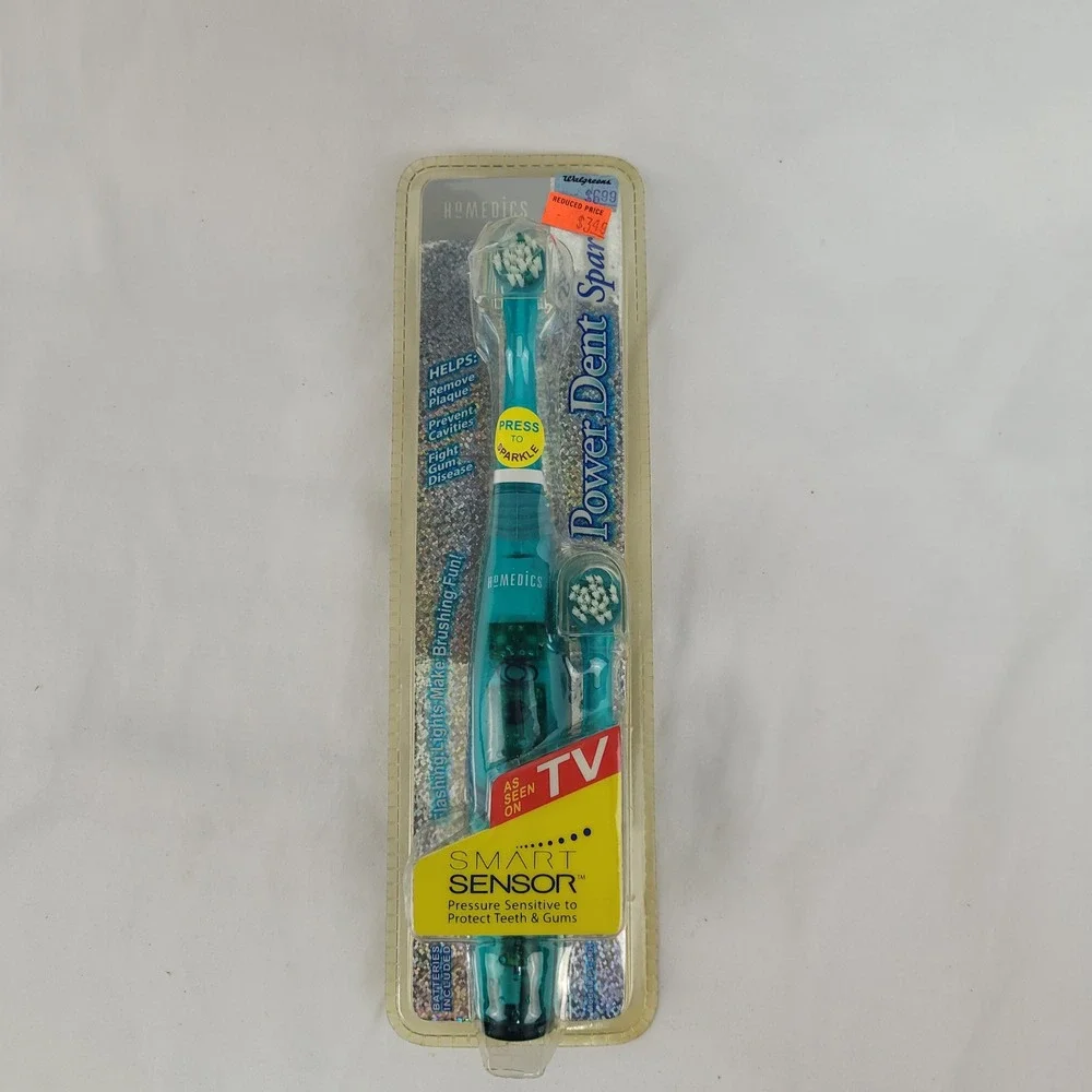 HoMedics PowerDent Sparkle Electric Toothbrush Smart Sensor Teal PT-5RH New